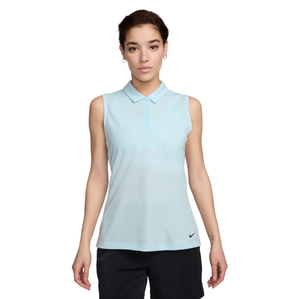 Nike Women's Dri-Fit Victory Sleeveless Golf Polo Glacier‎ Blue DH2312 Size XS
